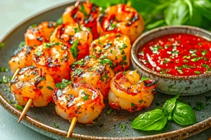 Spicy Hawaiian Grilled Shrimp Skewers