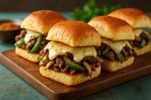 Griddle Cheesesteak Sliders