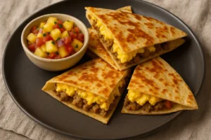 Pika Breakfast Quesadilla with Pineapple Salsa