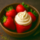 Strawberries with Bamboo Jade Whipped Cream
